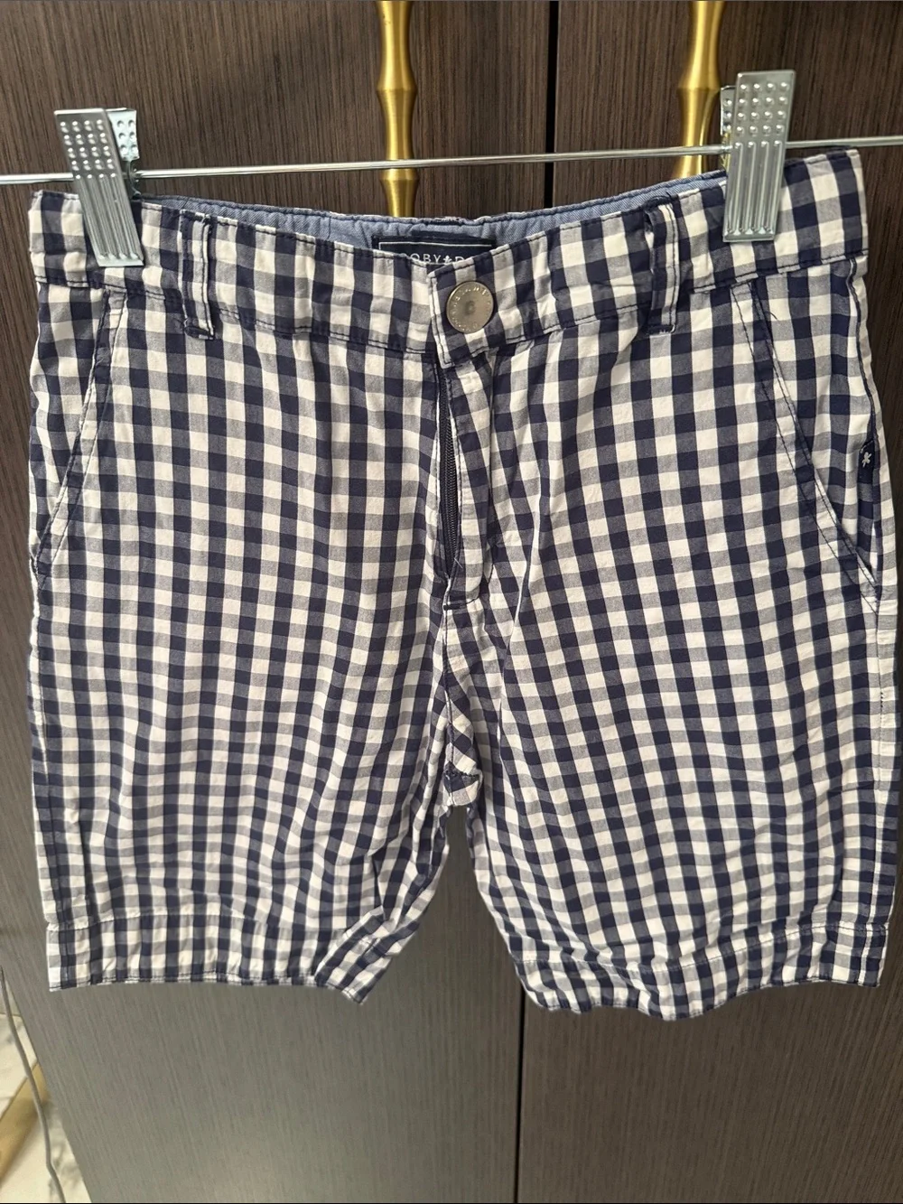 Toobydoo Navy & White Gingham Kids Shorts